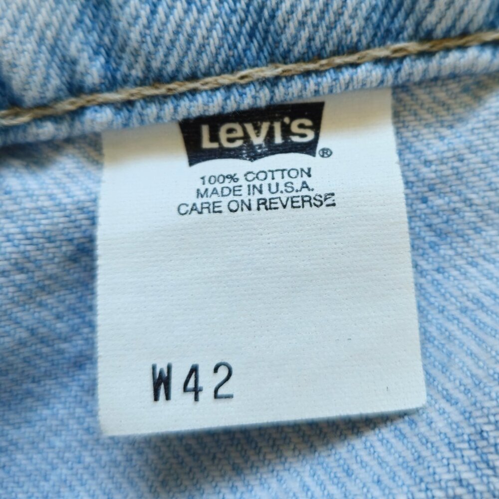 Vtg 90s Levi's 550 Jean Shorts Men 42 Blue Jorts Denim Orange Tab Baggy Y2K - Picture 4 of 8